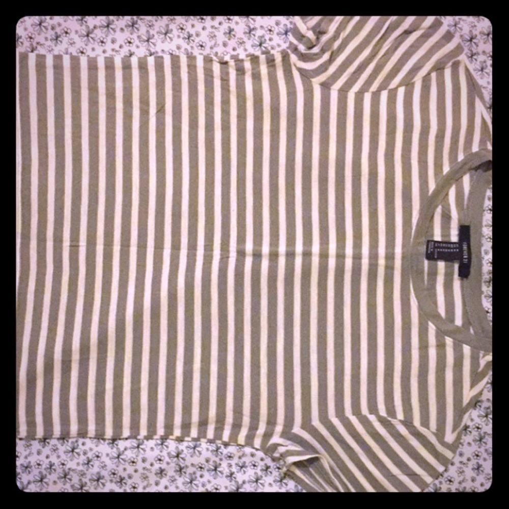 Stripped Light Green Crop Top
